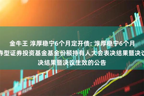 金牛王 淳厚稳宁6个月定开债: 淳厚稳宁6个月定期开放债券型证券投资基金基金份额持有人大会表决结果暨决议生效的公告