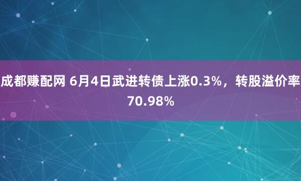 成都赚配网 6月4日武进转债上涨0.3%，转股溢价率70.98%