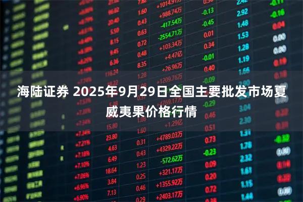海陆证券 2025年9月29日全国主要批发市场夏威夷果价格行情