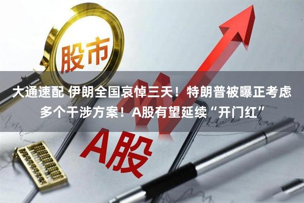 大通速配 伊朗全国哀悼三天！特朗普被曝正考虑多个干涉方案！A股有望延续“开门红”